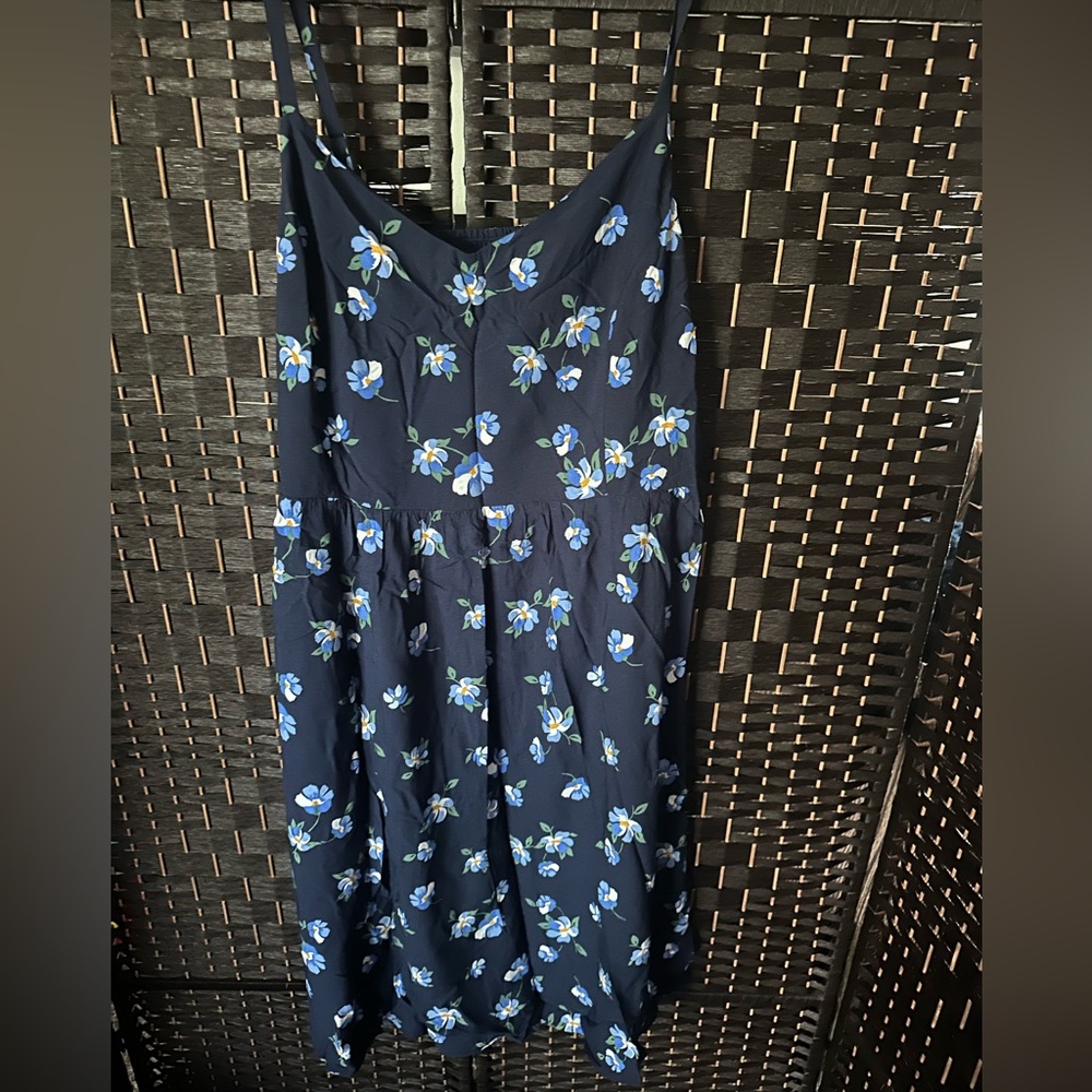 Blue floral skater style dress